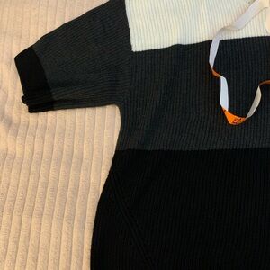 Black and White Color Block Sweater